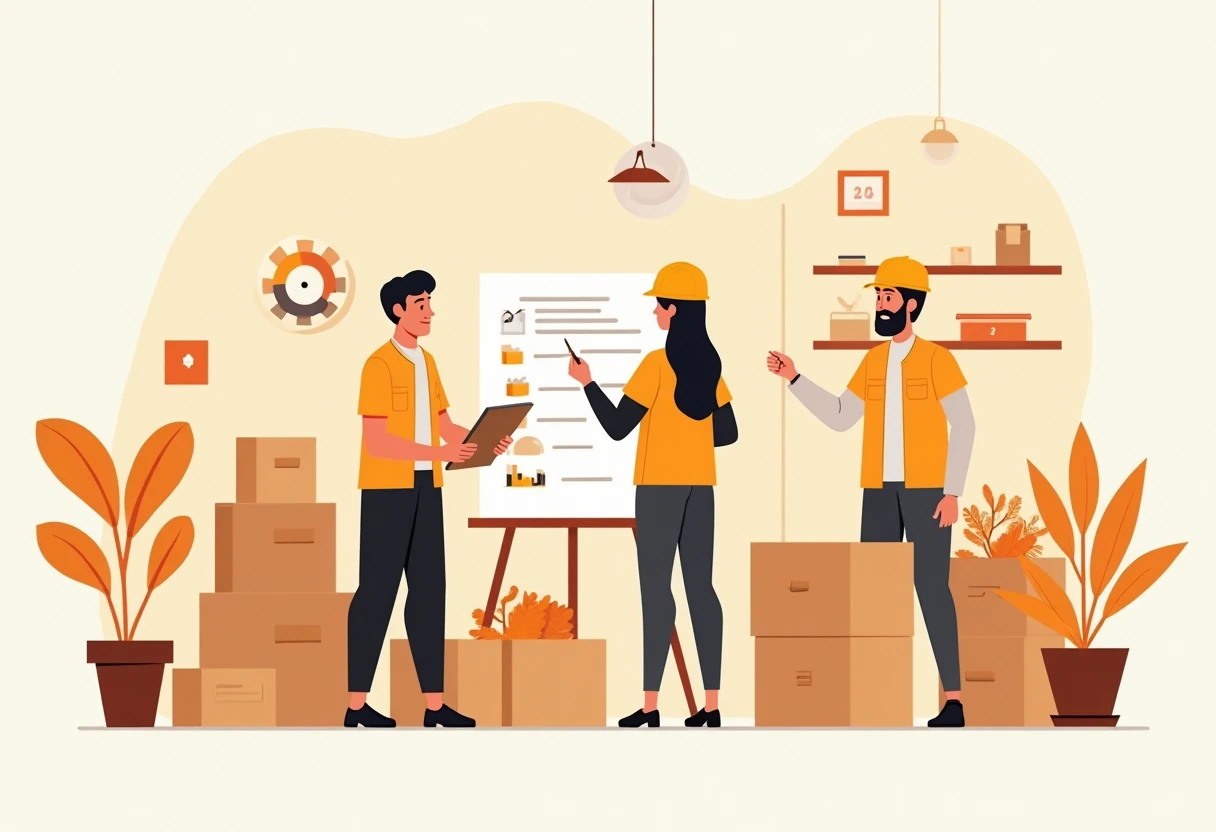 Equipo de logística trabajando