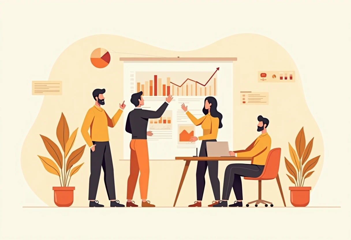 Data analysts in a modern office
