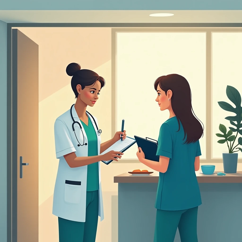 Pflegefachkraft, die sich Notizen macht