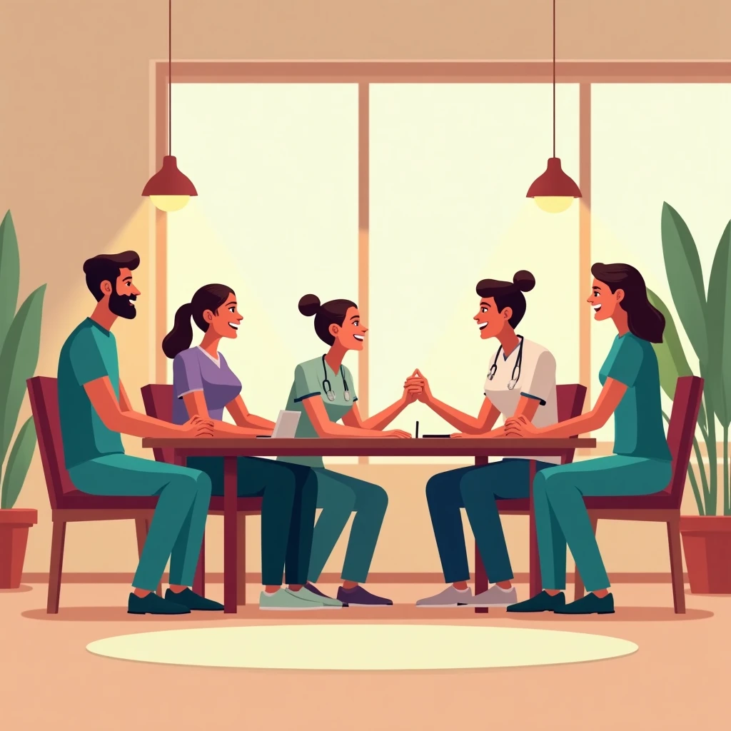 Pflegekräfte im Austausch