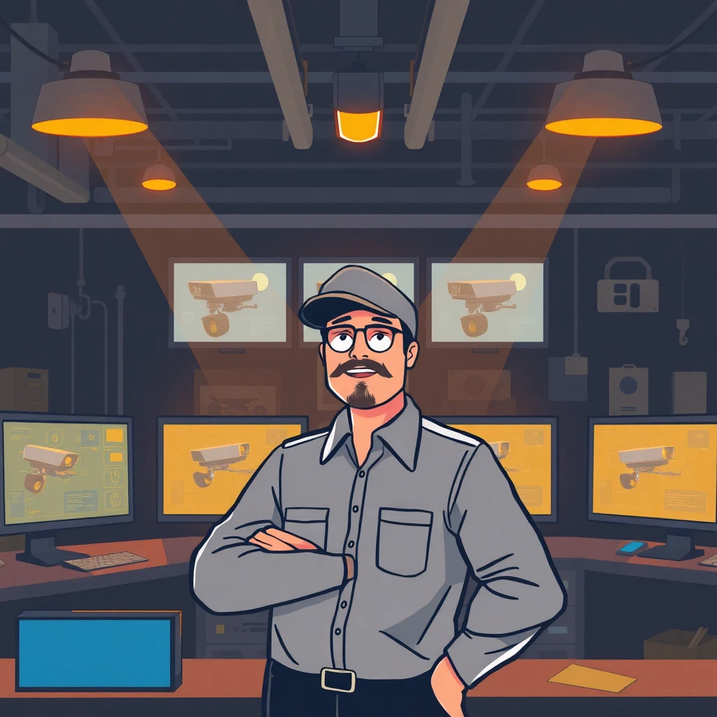 Security officer in control room