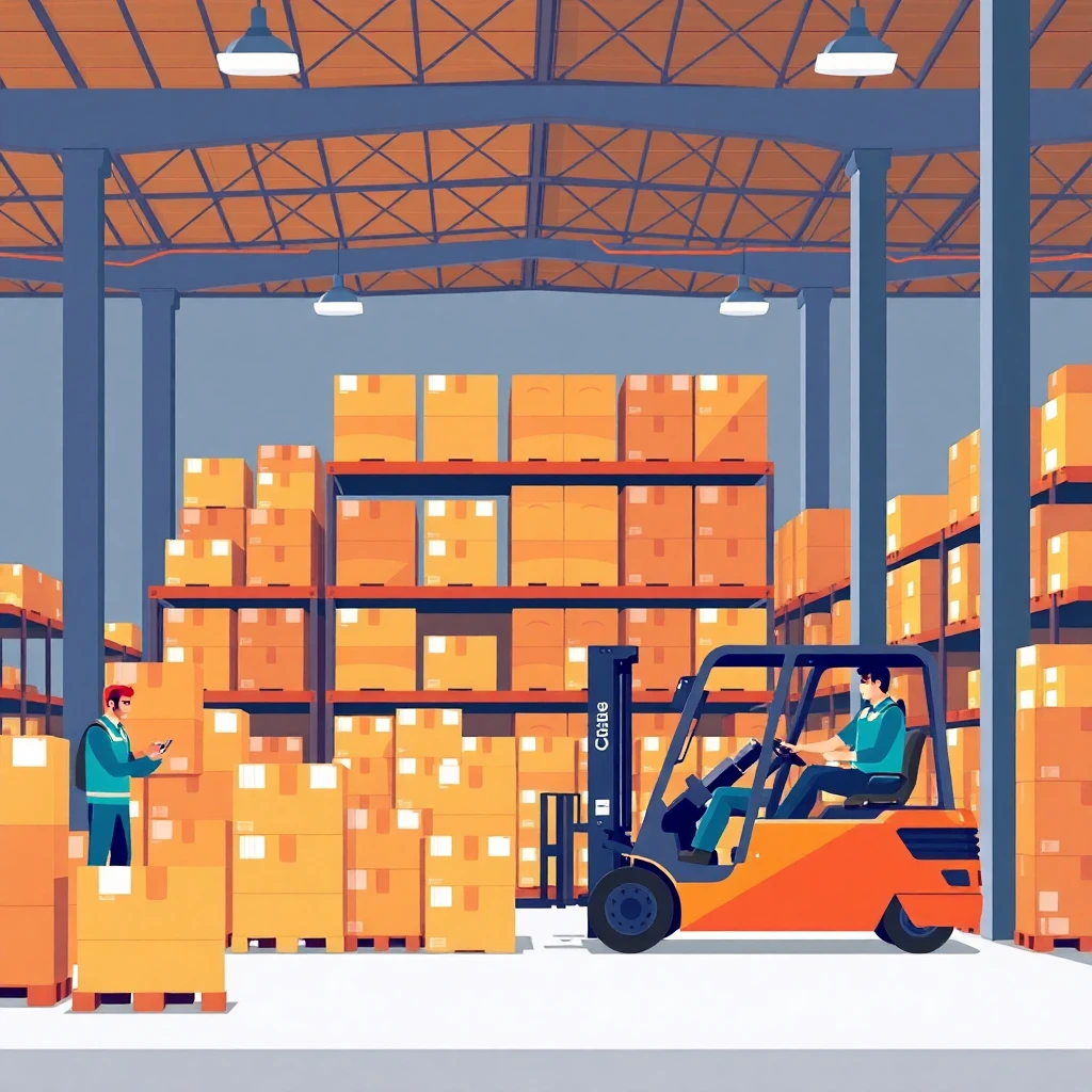 Warehouse logistics scene