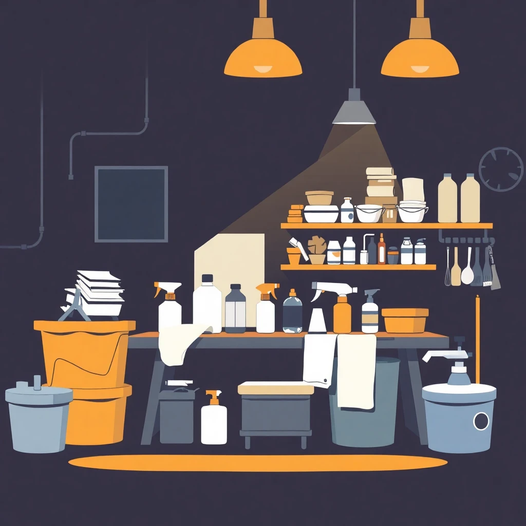 Organized cleaning supplies